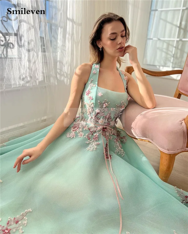 mint green halter prom dress Our Daphne Sage Bridesmaid Dress main image 1
