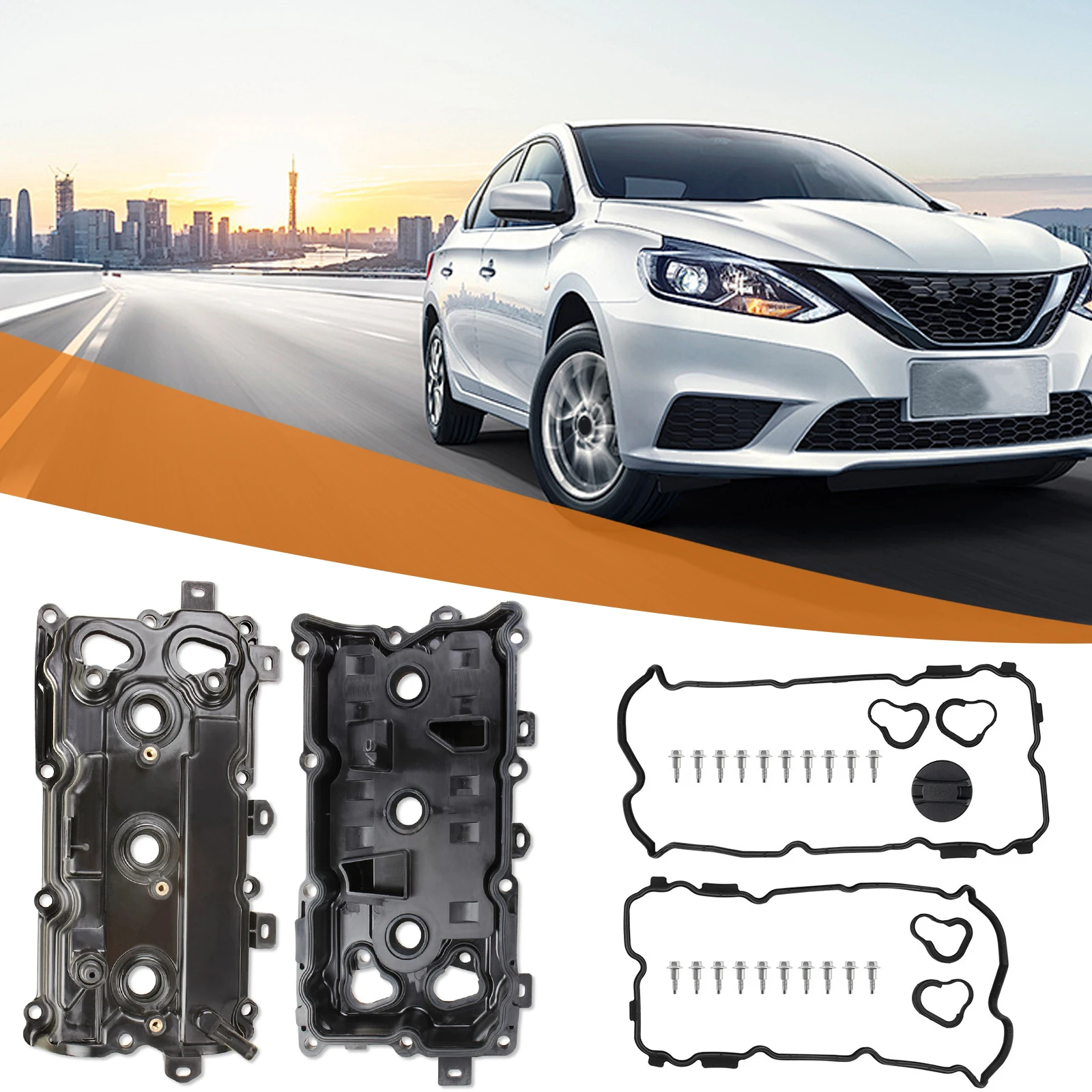 

2pcs Cam Rocker Cover W/Gasket Screw Oil Cap Camshaft Rocker Cover Wear Resist for Nissan Maxima 2009-2020 Murano 3.5L 2015-2020