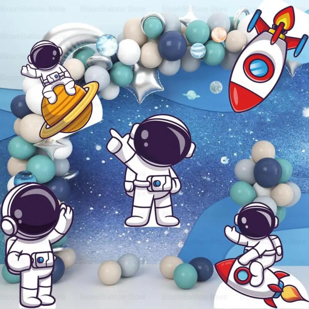 12/18/24/36inch Astronaut KT Board Rocket Cutout for Birthday Decoration Boy Baby Shower Outer Space Theme Party Supplies