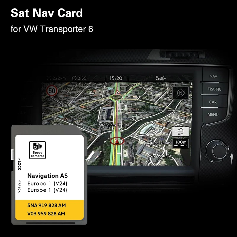 Image of Für VW Transporter 6 32GB AS V24 Karten-GPS-SD-Karte 2026 MIB2 Europa Polen Navigationskarte
