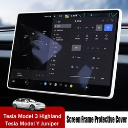Silicone Screen Frame Protective Cover for Tesla Model 3 Highland 2024 Model Y Juniper Display 2025 Edge Protector Accessories