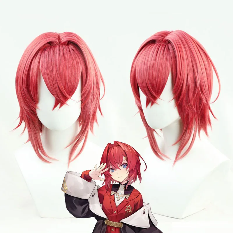 

Виртуальный парик для косплея YouTuber VTuber Ange Katrina, 35 см, короткие термостойкие синтетические волосы + шапочка для парика