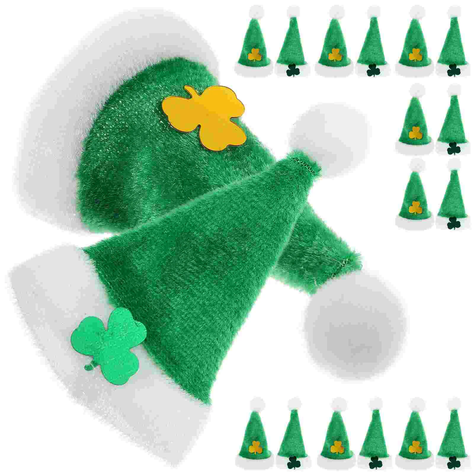 20-delige mini-namenten pluche hoeden accessoires Saint Patricks Day decoraties ambachtelijke benodigdheden miniatuur hoed