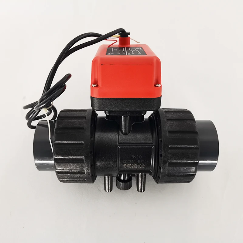 DN25/ 1'' Electric PPO Female Thread Ball Valve Hard Sealing Ceramic Core OEM Customizable for Water Two-Wire Controlling