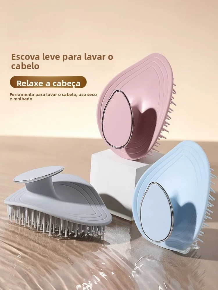 シリコン製洗髪ブラシマッサージコーム頭皮クリーナー専用大人用ヘアケアツールlvpasa-lv-leマッサージシャンプーコーム