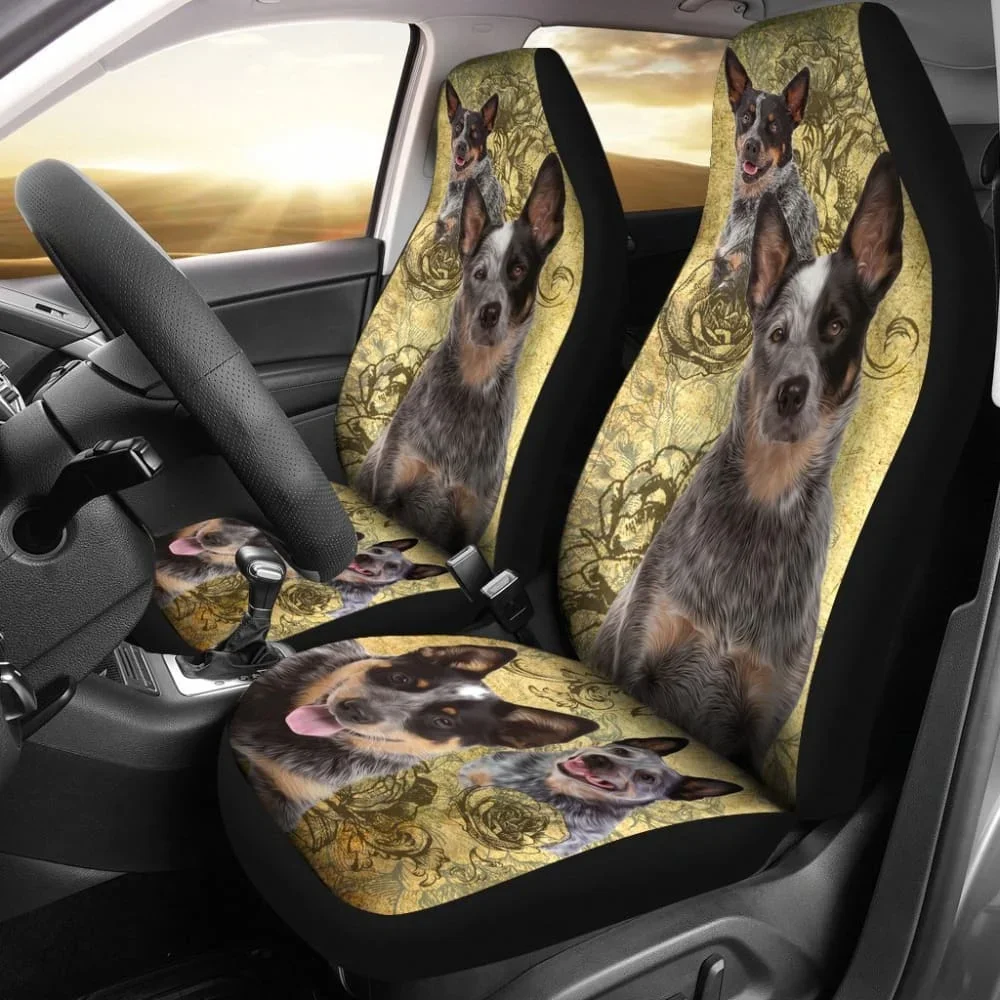 Australian Cattle Dog Car Seat Covers,Pack of 2 Universal Front Seat Protective Cover