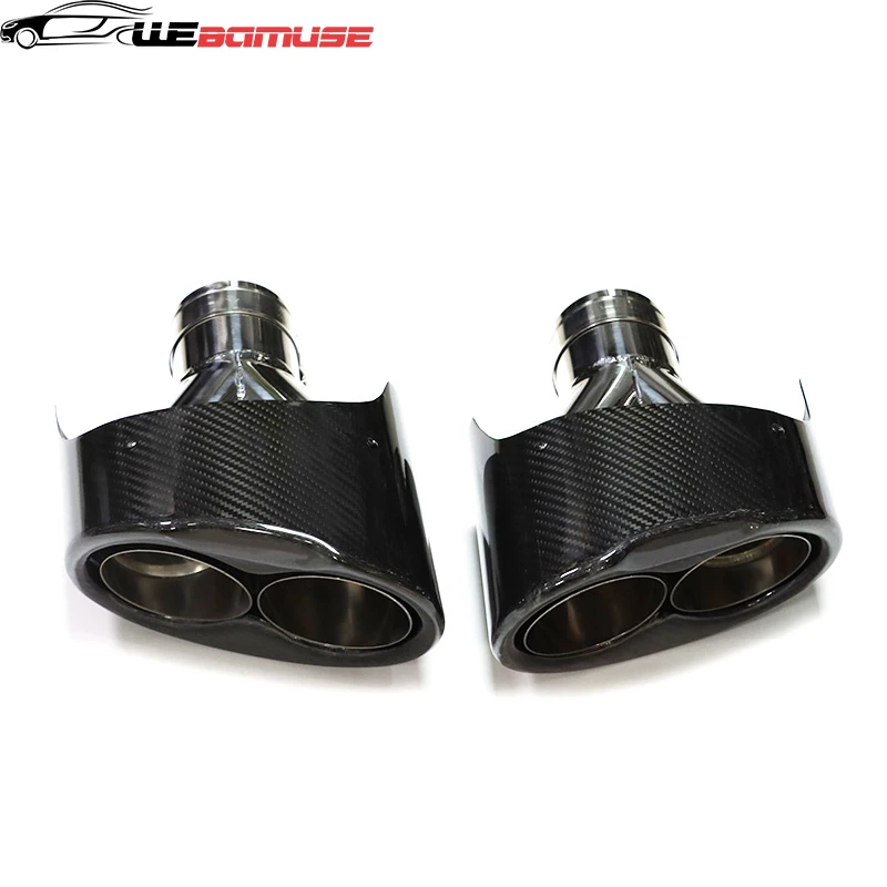 2Pcs/lot Exhaust Tip Carbon Fibre Car Exhaust for Audi RS6 RS7 RS5 RS4 RS3 A3 A4 A5 A6 A7 Muffler Tip Nozzle