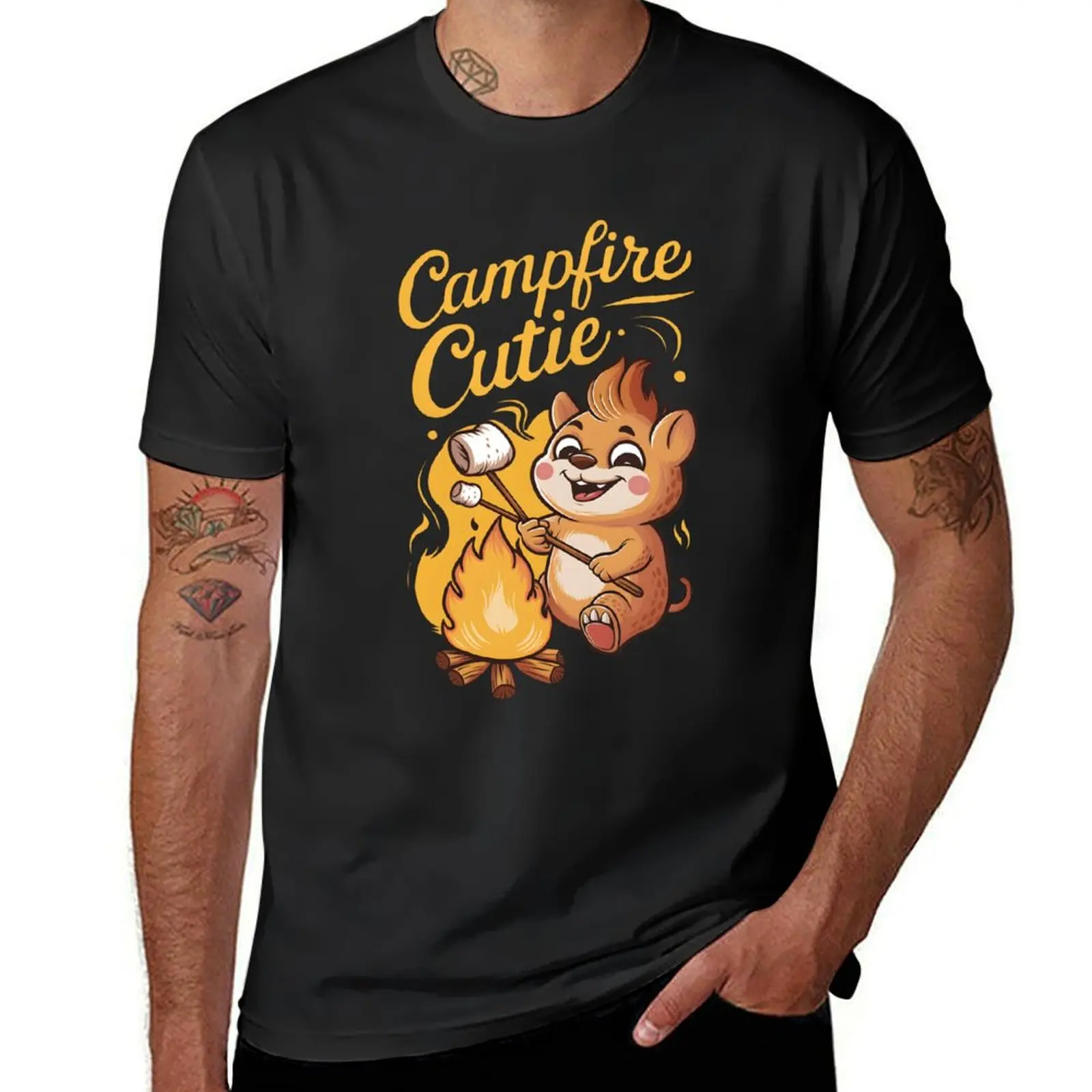 Campfire Cutie T-Shirt boys whites Aesthetic clothing mens cotton t shirts