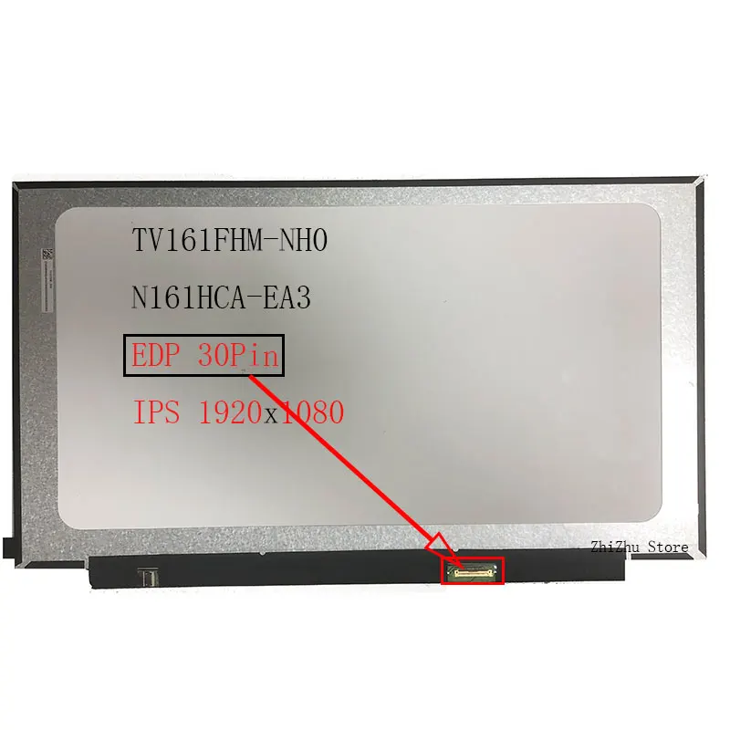 NEW TV161FHM-NH0 N161HCA-EA3 NV161FHM N41 N61EA3 N161HCA-EAC 16.1 INCH Laptop LCD Screen 1920*1080 EDP 30 Pins IPS 100% sRG