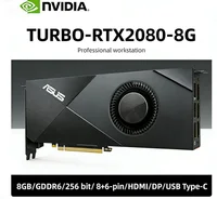 ASUS NVIDIA RTX 2080 TURBO-RTX2080-8G 8GB GDDR6 256bit GPU y tarjeta gráfica RTX2080 8GD6 VGA PCI-E 3,0 HDMI DP USB tipo C