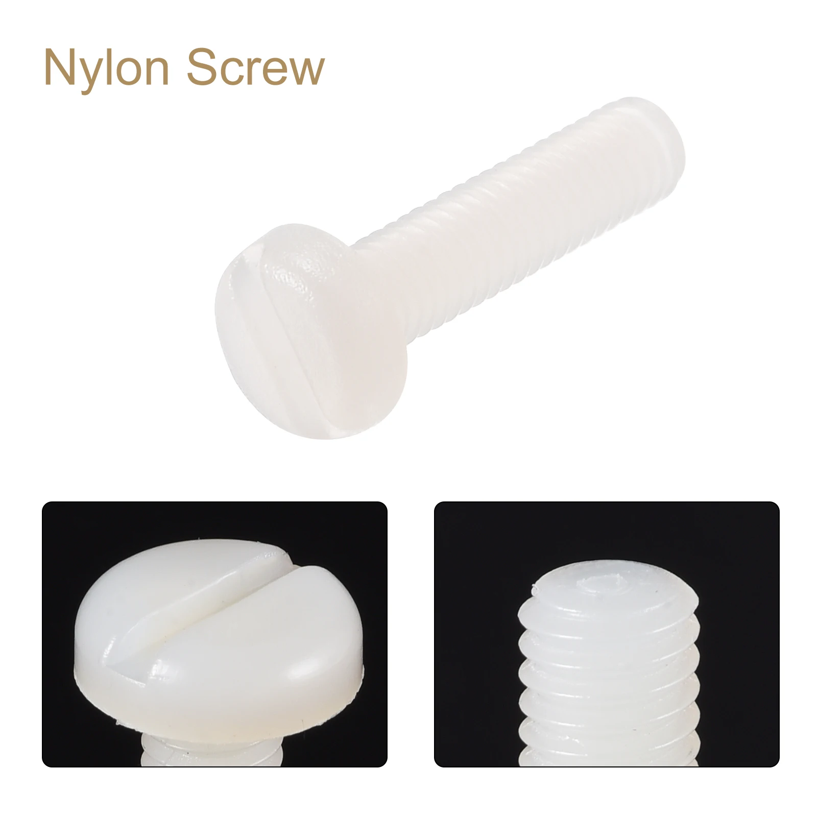 20/40pcs M3 M4 M5 Nylon Machine Screws Pan Head Slotted Screw Fasteners