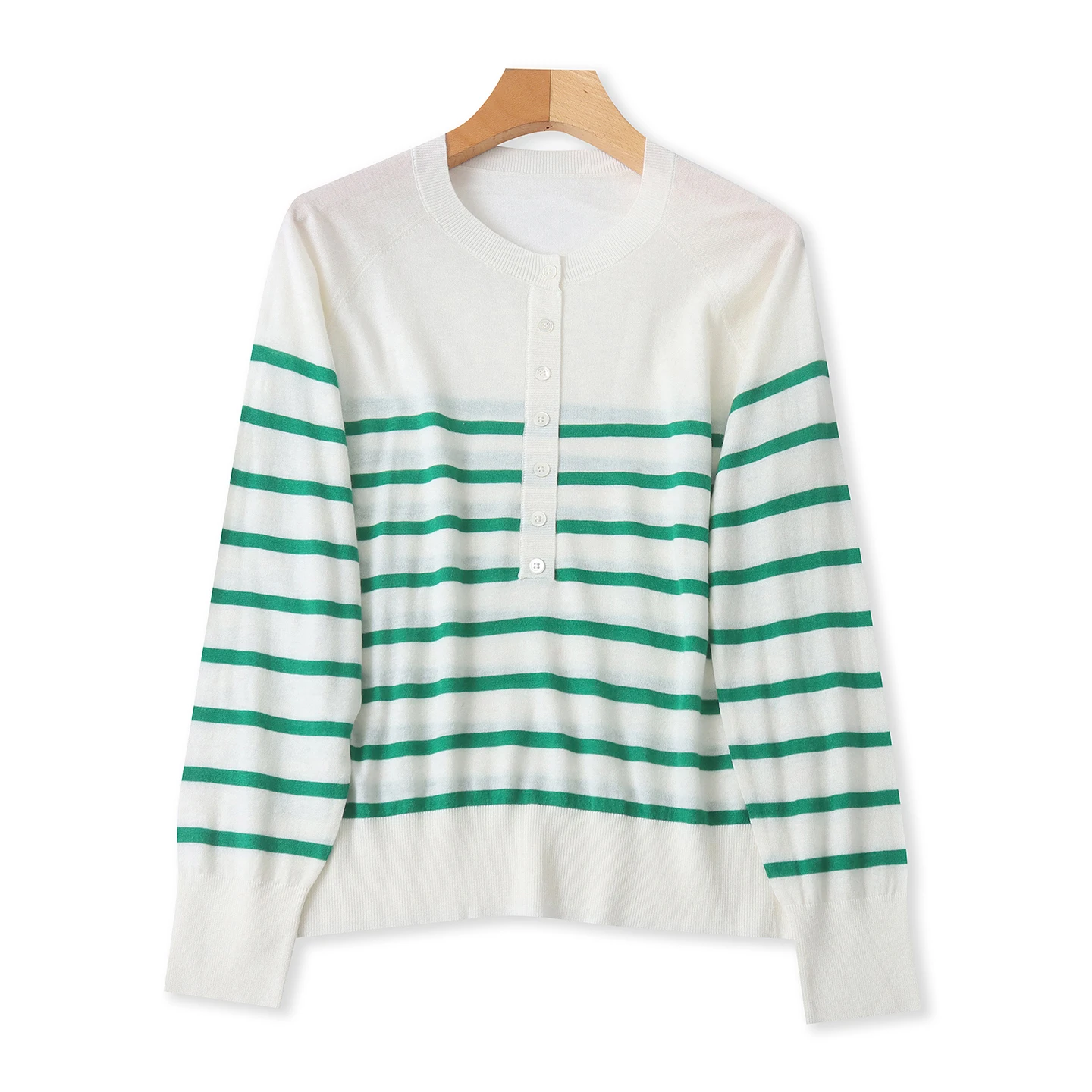 

Весенне-осенний женский шерстяной трикотажный пуловер с круглым вырезом, в полоску, с эффектом пэчворк, приятный к телу, модный, омолаживающий, универсальный