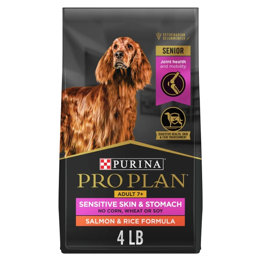 Fórmula Nutritiva de Salmón y Arroz para Perros Mayores de 7 Años con Piel y Estómago Sensibles, Apoyo para una Digestión Suave