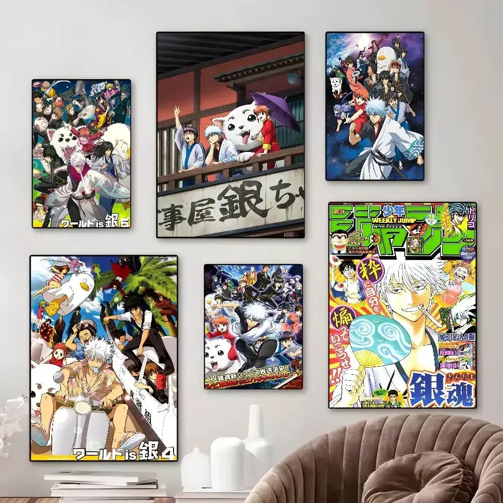 GINTAMA Anime Classic Movie Poster art canvas HD aesthetic Printing Paper Wall Art for Living Room Bar fashion Home Decor