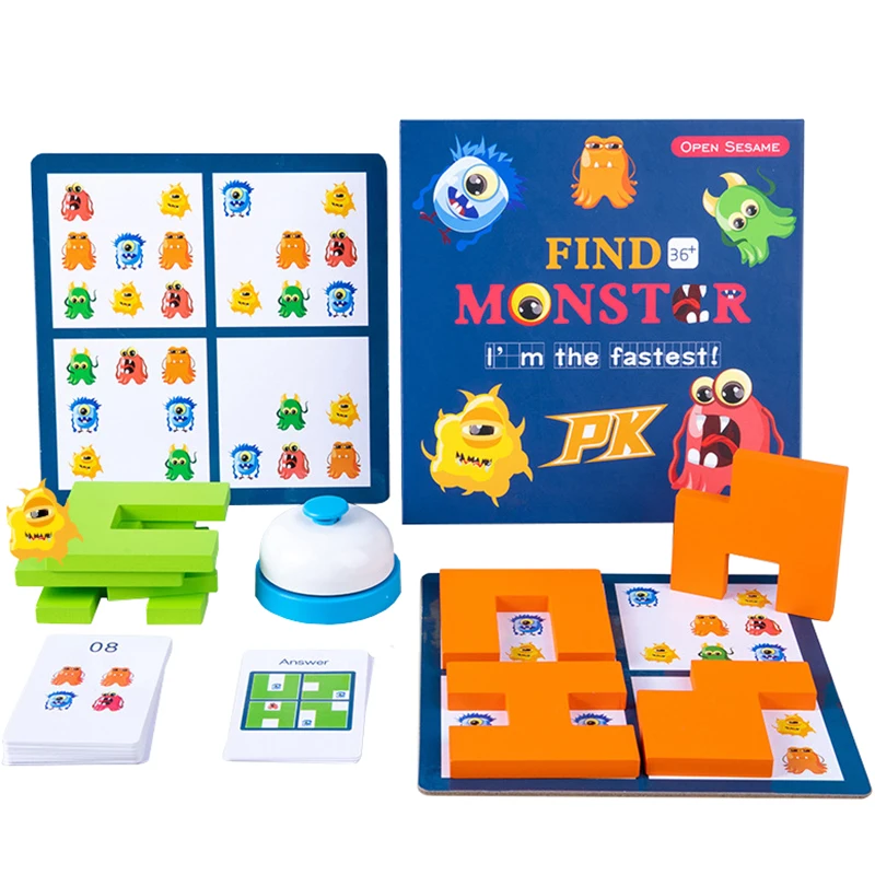 Kids Board Games Educational Thinking Games Detective Find Picture Matching Puzzles Montessori Interactive Memory Training Wood