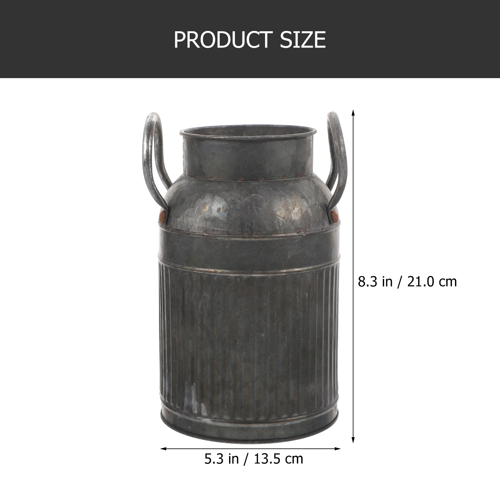 

Metal Flower Pot Artificial Bucket Indoor Rustic Vase Grey Creative Vases Hanging Farmhouse