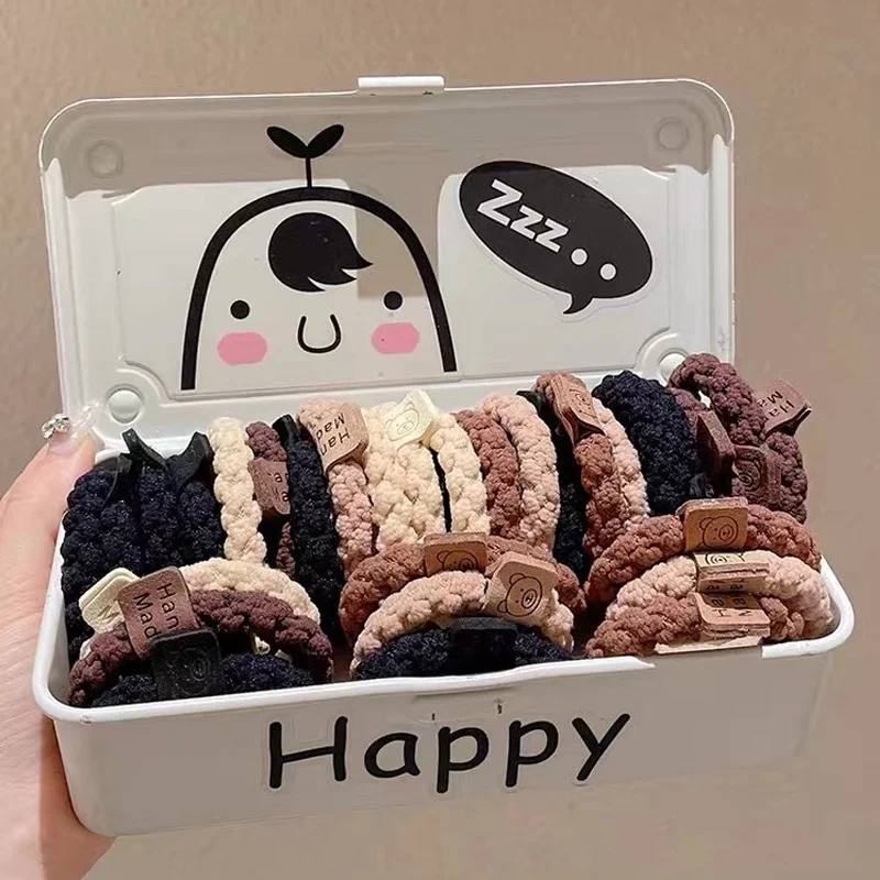 Веревка для волос ярких цветов для детей, плетеные резинки для волос, модная милая веревка для волос для девочек, аксессуары для волос