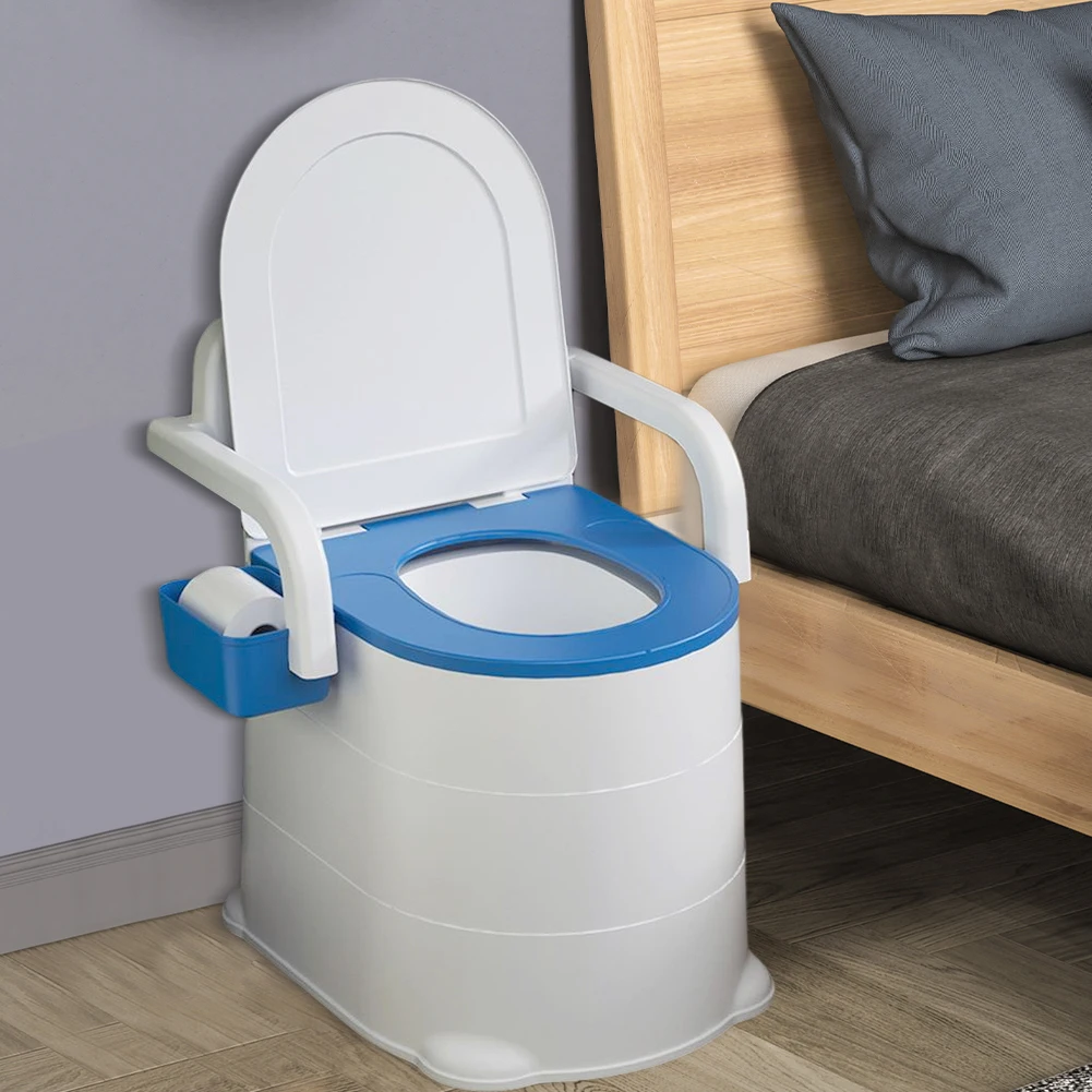 

Bedside Commode Portable Squat Toilet Heavy Duty Bedside Toilet Non Slip Portable Commode Toilet with Armrest for Seniors