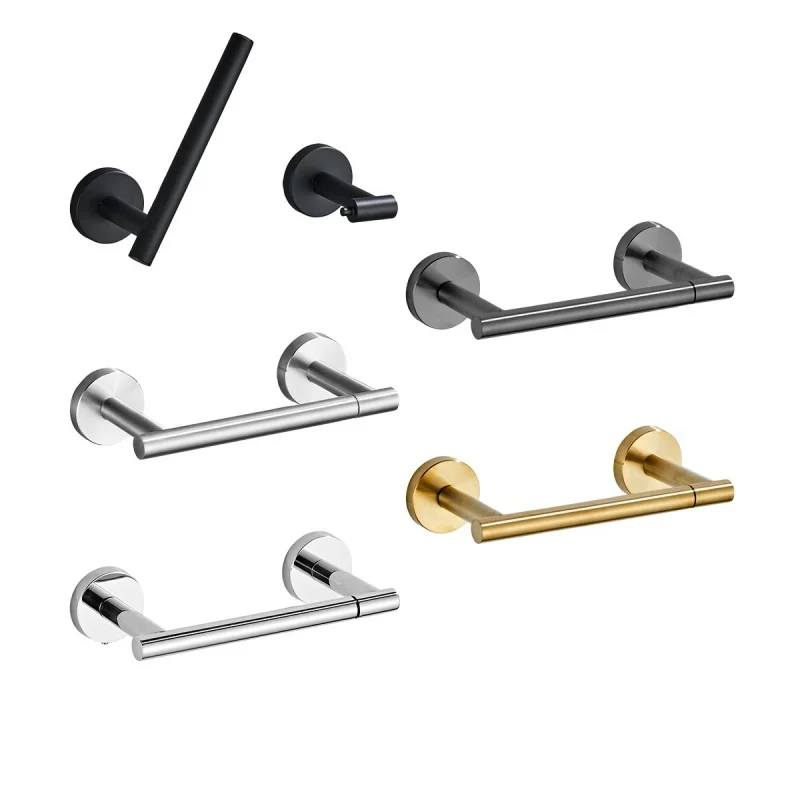 

304 Stainless Steel Perforated Toilet Paper Holder Rotatable Toilet Paper Holder Bathroom Storage Wall-mounted Tissue Shelf