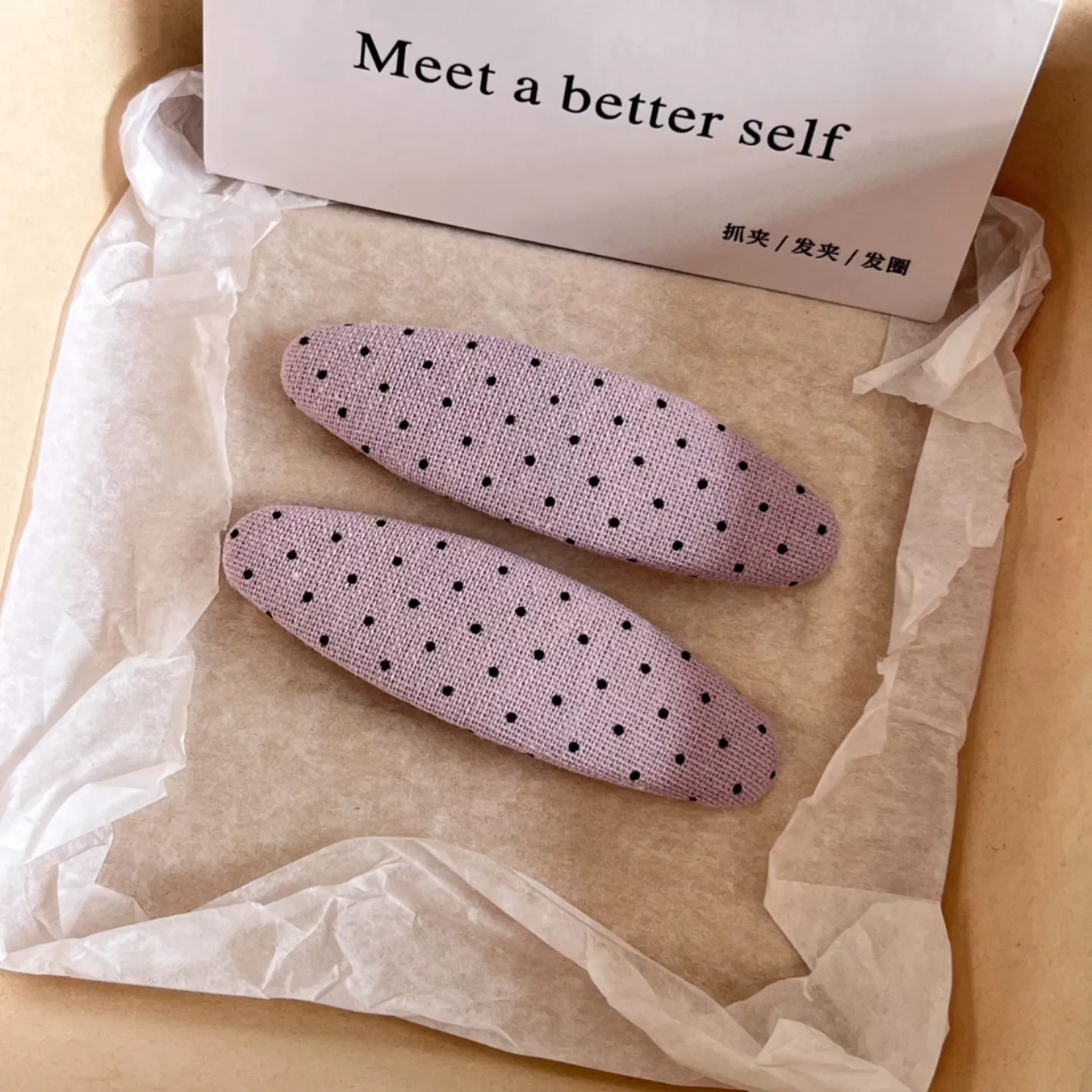 

Snap Hair Clip Mint Green Polka Dot Fabric Korean Style Women Side Bangs Hair Accessory Metal Spring Comfortable Non Slip