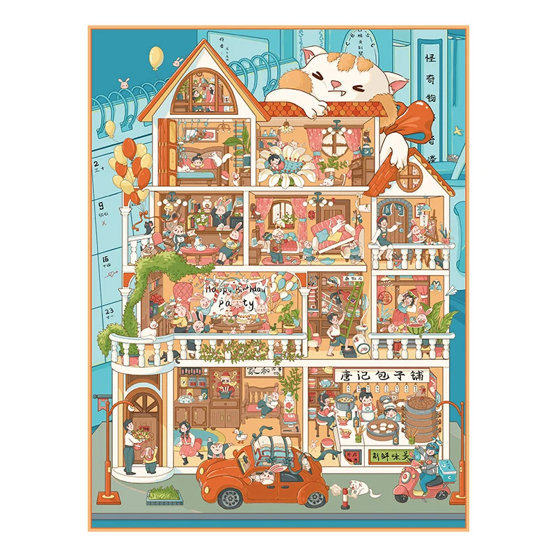 1Set Three-dimensional Miniature Scene Collection Landscape Stickers Children Decompression Toys DIY Handbook Stickers Gifts