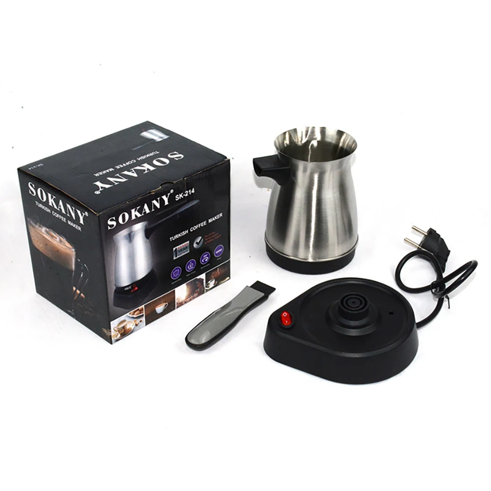 Cafetera portátil de acero inoxidable, máquina de café eléctrica, turca, griega, Moka