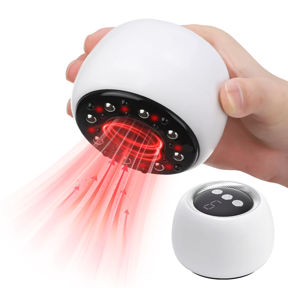 

Electric Vacuum Cupping Massager Anti-Cellulite Suction Cups Red Light Heating Guasha Fat Burning Skin Scraping Body Slimming