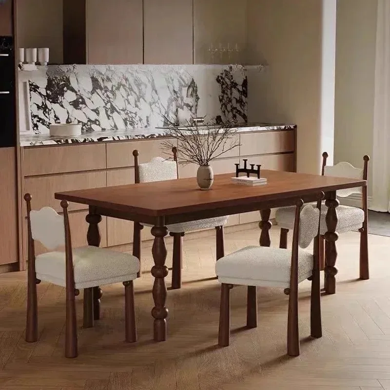 

French Vintage Solid Wood Dining Table American Luxury Modern Simple Dining Table Restaurant Home Furniture Mesa Comedor