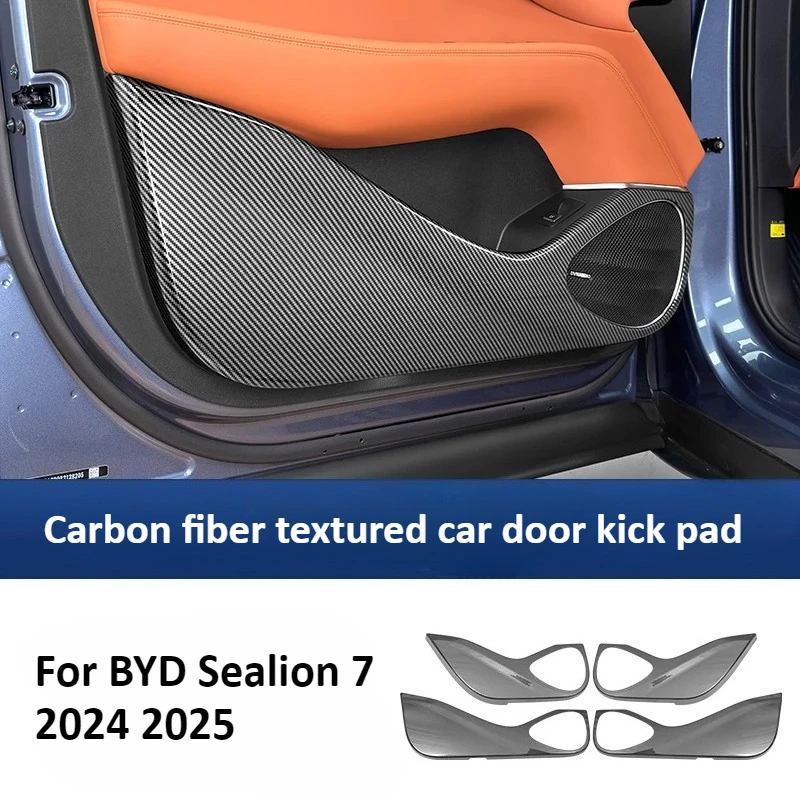 

For BYD Sealion 7 2024 2025 Car Door Anti Kick Plate ABS Anti-scratch Front Rear Door Protective Cover Interior Trim Accessories