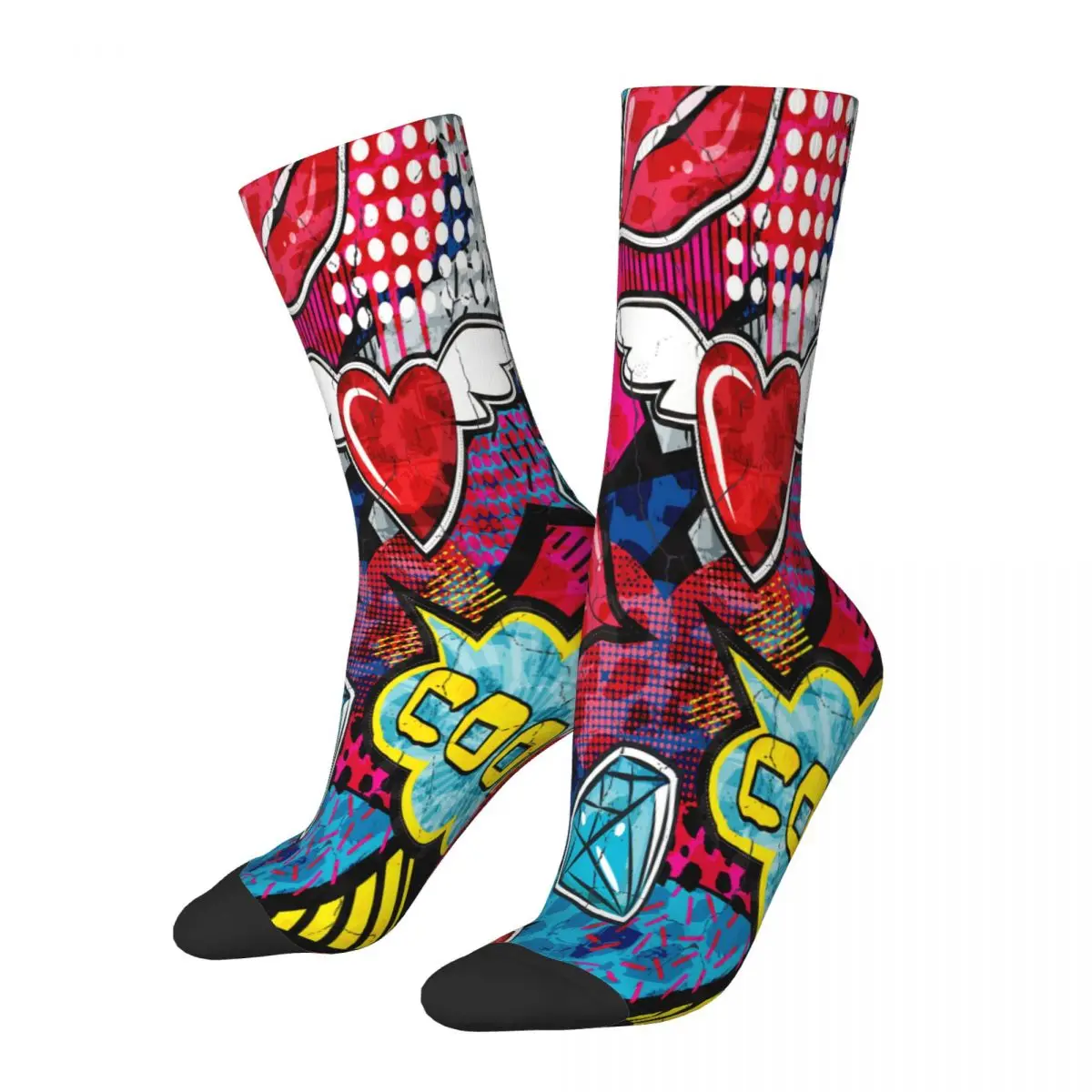 Graffiti Style Graphic Urban Graffiti Art Pattern Socks Male Mens Women Autumn Stockings Hip Hop