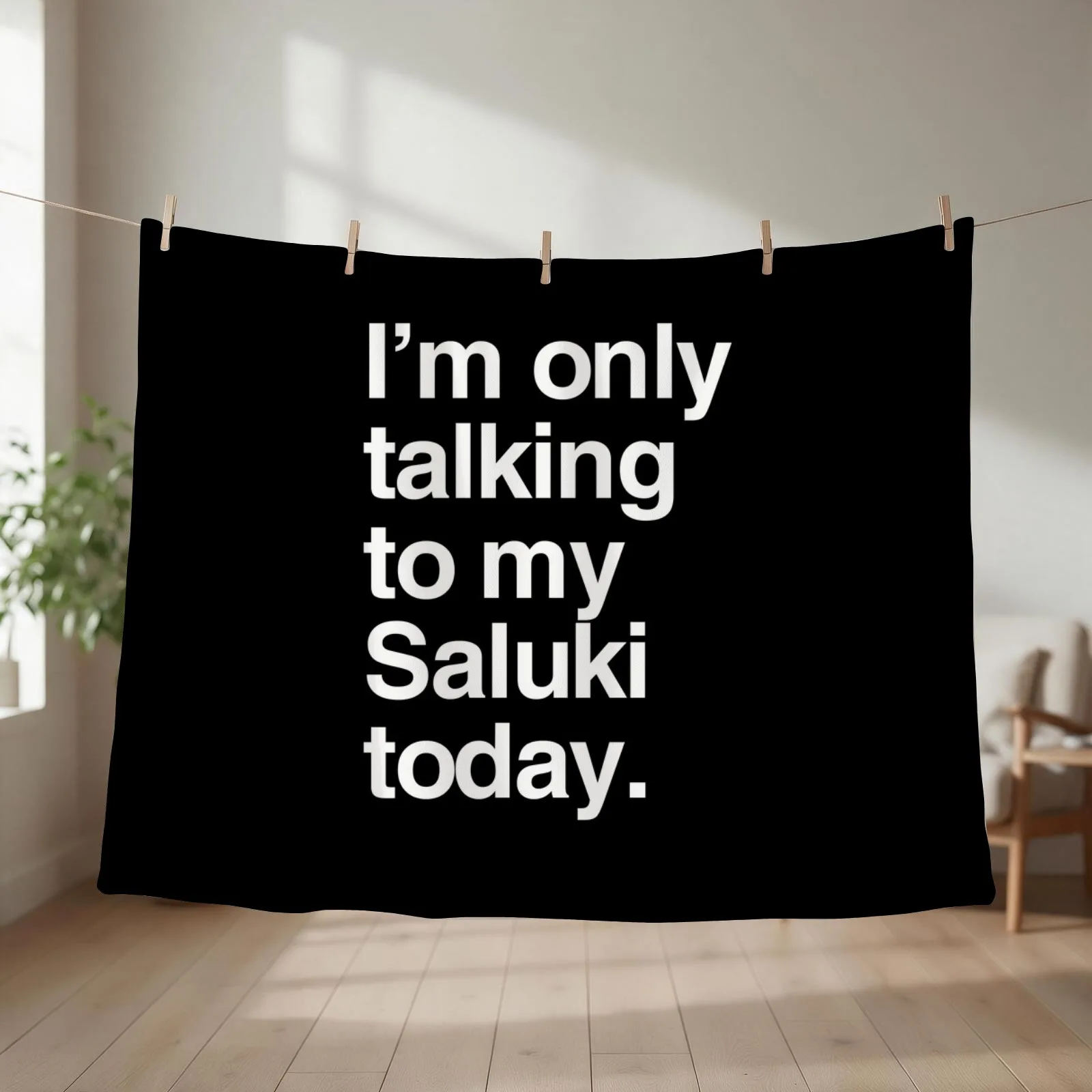 I'm Only Talking To My Saluki Throw Blanket couch cozy soft plush fuzzy picnic outdoor blanket