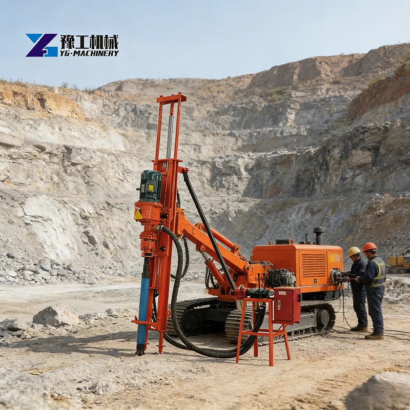 Customized Multi Angle DTH Drilling Rig 40m Depth Pneumatic Electric for Mine Road Construction