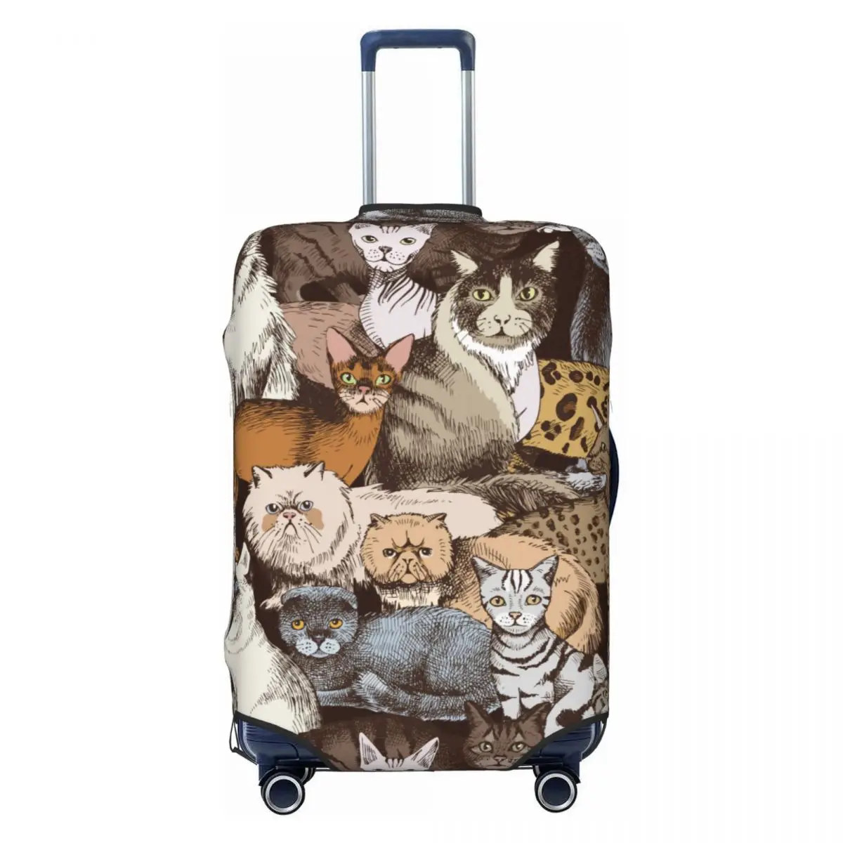 Animal Cats Suitcase Cover Fashion Graffiti Travel Protection Flight Fun Luggage Case