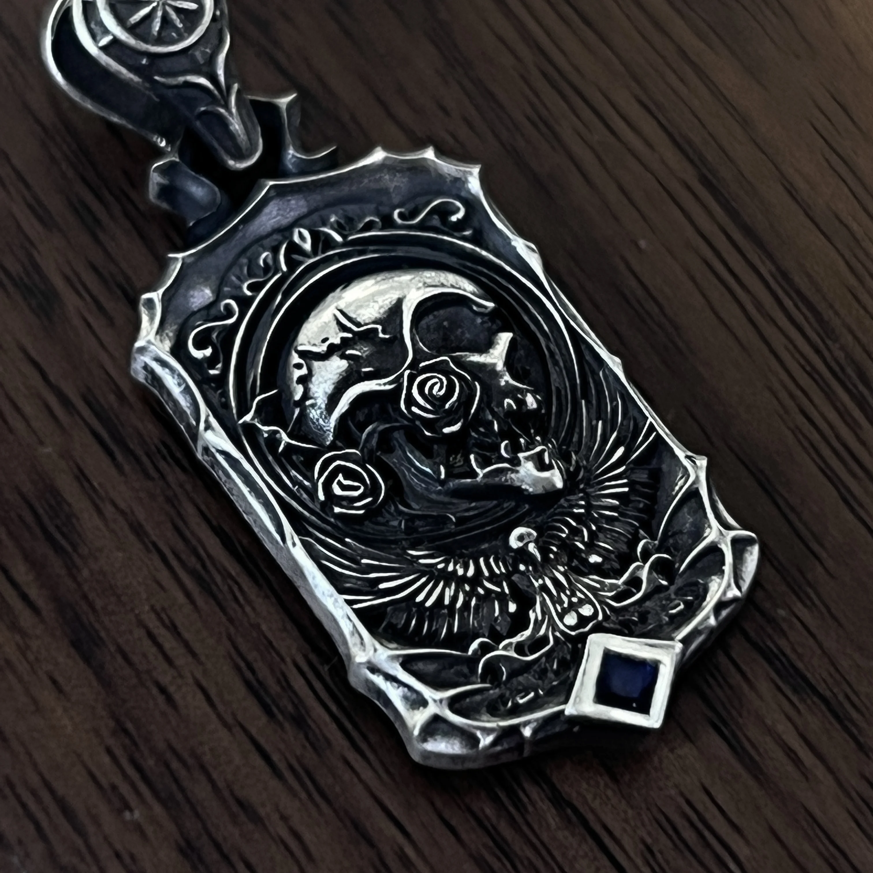 Rebirth of the Seven Deadly Sins: Laziness (SLOTH) pendant necklace, aged look, high-end men's piece, 925 sterling silver