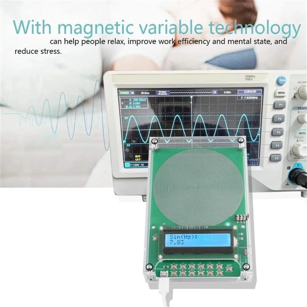 Custom Frequency Generator V2 with SchumannWave Resonance 7.83Hz and USB DC Power for Portable Use and Stress Reduction