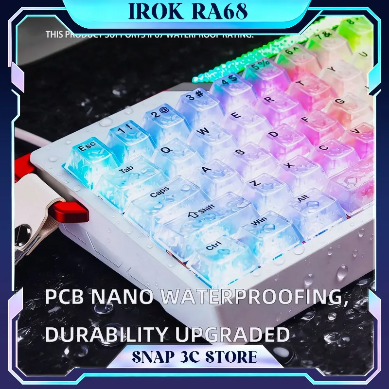 IROK Ra68 Magnetic Switch Gaming Keyboard CNC Aluminum Dual MCU 8k Polling Rate Rapid Trigger Wired RGB Keyboard for Valorant