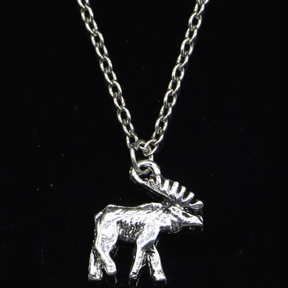 20pcs New Fashion Necklace 18x16mm moose deer Pendants Short Long Women Men Colar Gift Jewelry Choker