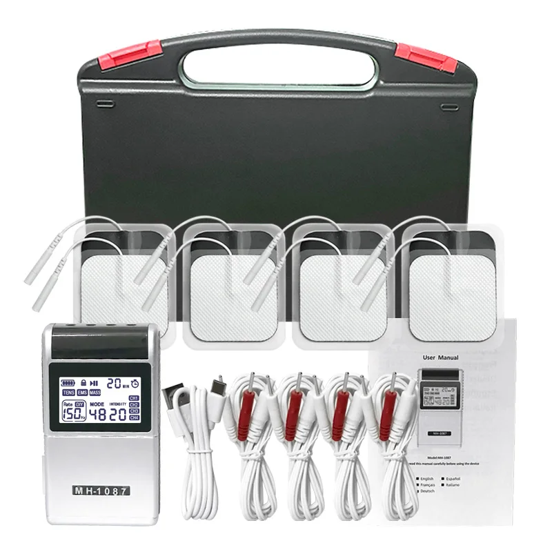 

4-Channels Tens Unit Muscle Stimulator Physiotherapy Massager For Body Neck Back Shoulder Arm Pain Relief 48-Modes Massage Tool