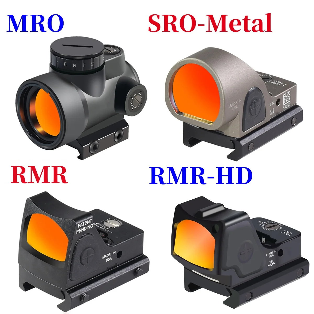 

MRO RMR SRO Red Dot Sight Holographic Tactical Reflex Collimator Hunting Optics for Airsoft / Hunting Rifle Scope for 20mm Rail