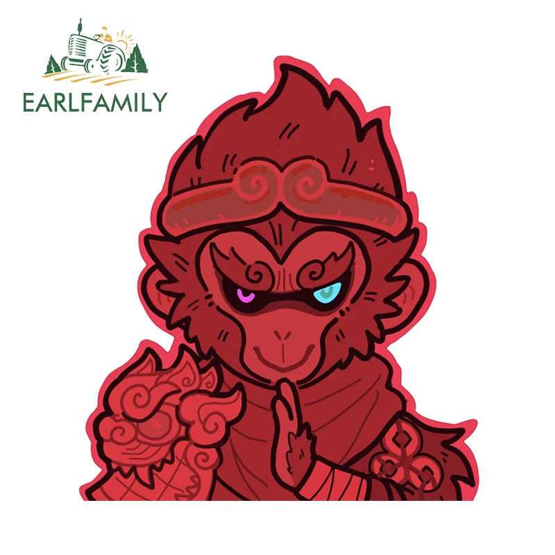 

EARLFAMILY 13cm x 8.8cm Red Black Myth WuKong Car Sticker Creative Monkey Colorful Eyes Decal Graphics Cool Laptop Car Styling