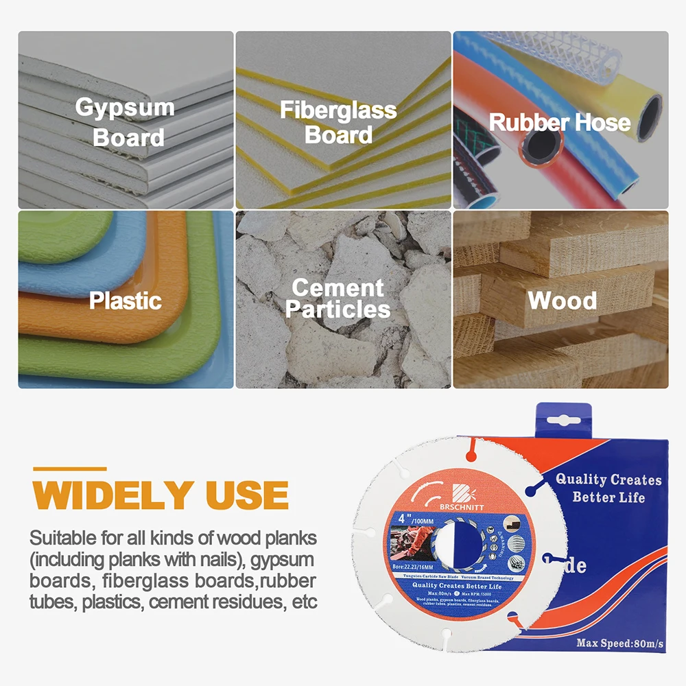 BRSCHNITT แผ่นตัดสําหรับตัดไม้ใบเลื่อยคาร์ไบด์ 1/2/3pcs fpr ไม้พลาสติก Dia 75-100 มม.ตัดแผ่น