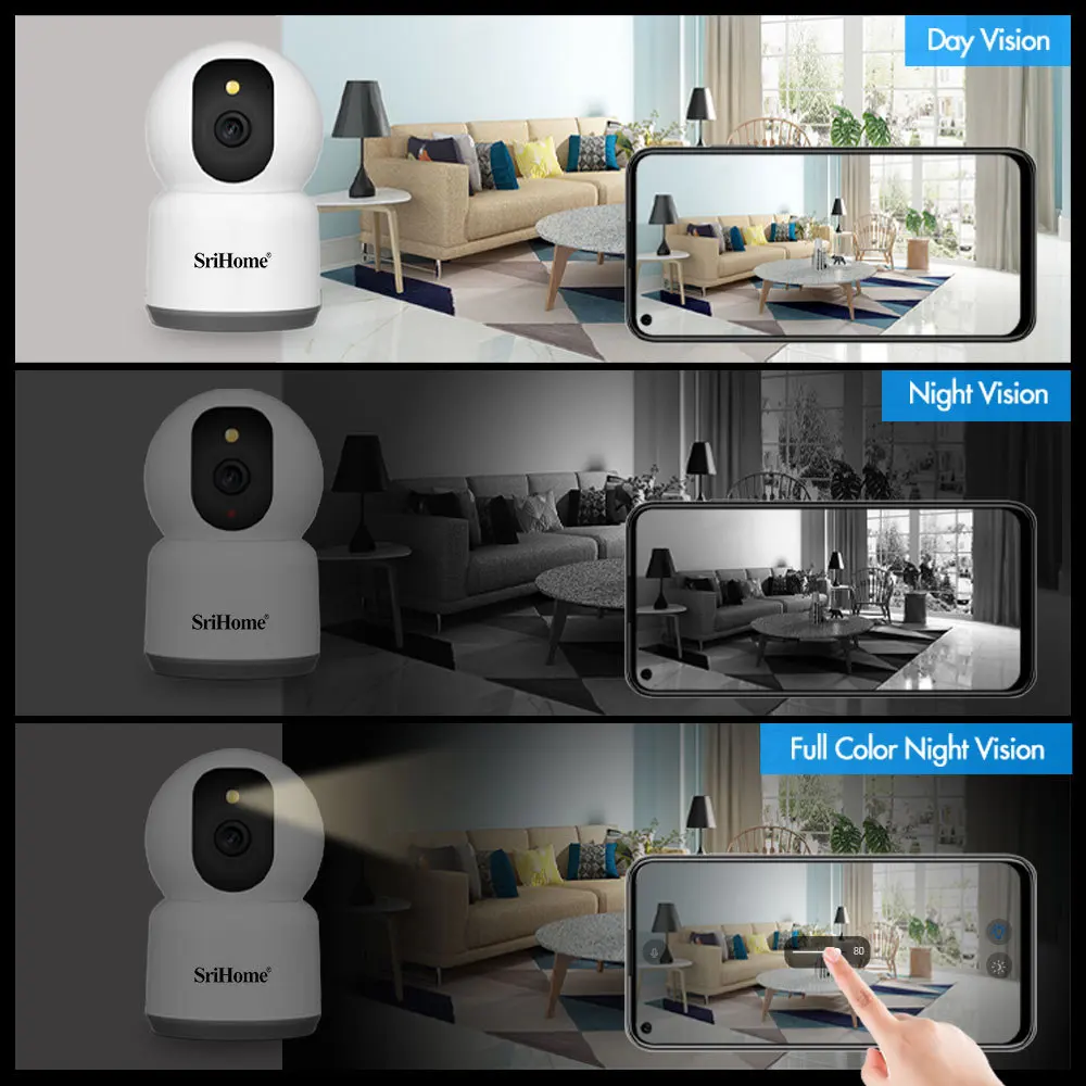 SriHome 5MP 5G WIFI IP Camera Smart Home Indoor Wireless Surveillance Audio Cam Automatic Tracking Security Baby Monitor