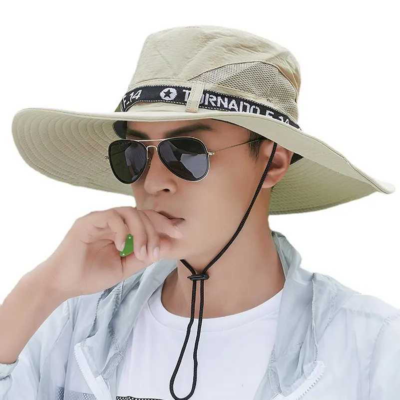 New Boonie Hat Men Anti-UV Sun Hats Outdoor Fishing Cap Fashion Big Brim Caps Women\'s Summer Hat Male Bucket Hat Sombrero Gorros