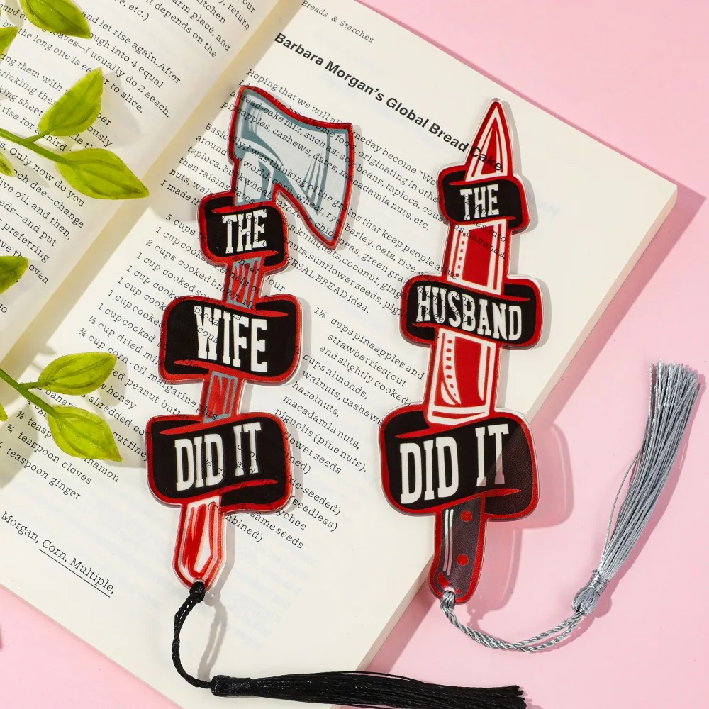 Horror Acrylic Knife Bookmark Horror Book Lover Book Charms Student Learning Stationery Teacher Office Supplies