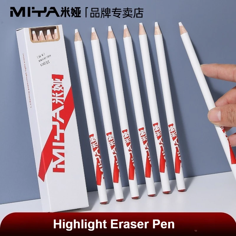 Miya 3/5/12 Highlight Eraser Pen for Artists, Precision Detail Eraser,Non-Smudging, Ideal for Sketching Charcoal Pencil Drawing
