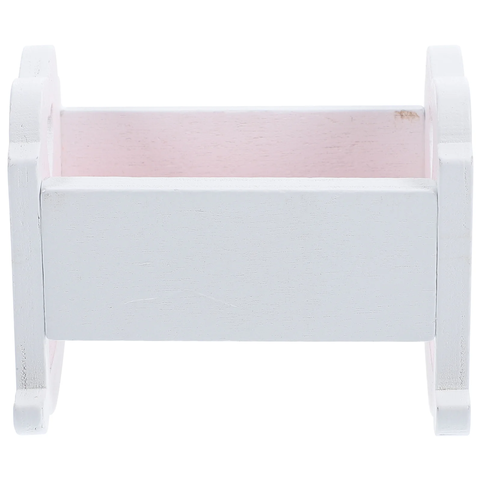 

Mini Furniture Ornaments House Cradle Bed Baby Beds Miniature Wooden White Cloth