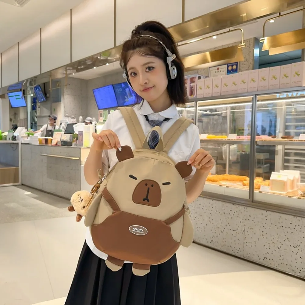 New Large Capacity Capybara Backpack Multicolor Kawaii Capibala Bag High Quality Children's School Backpack Student