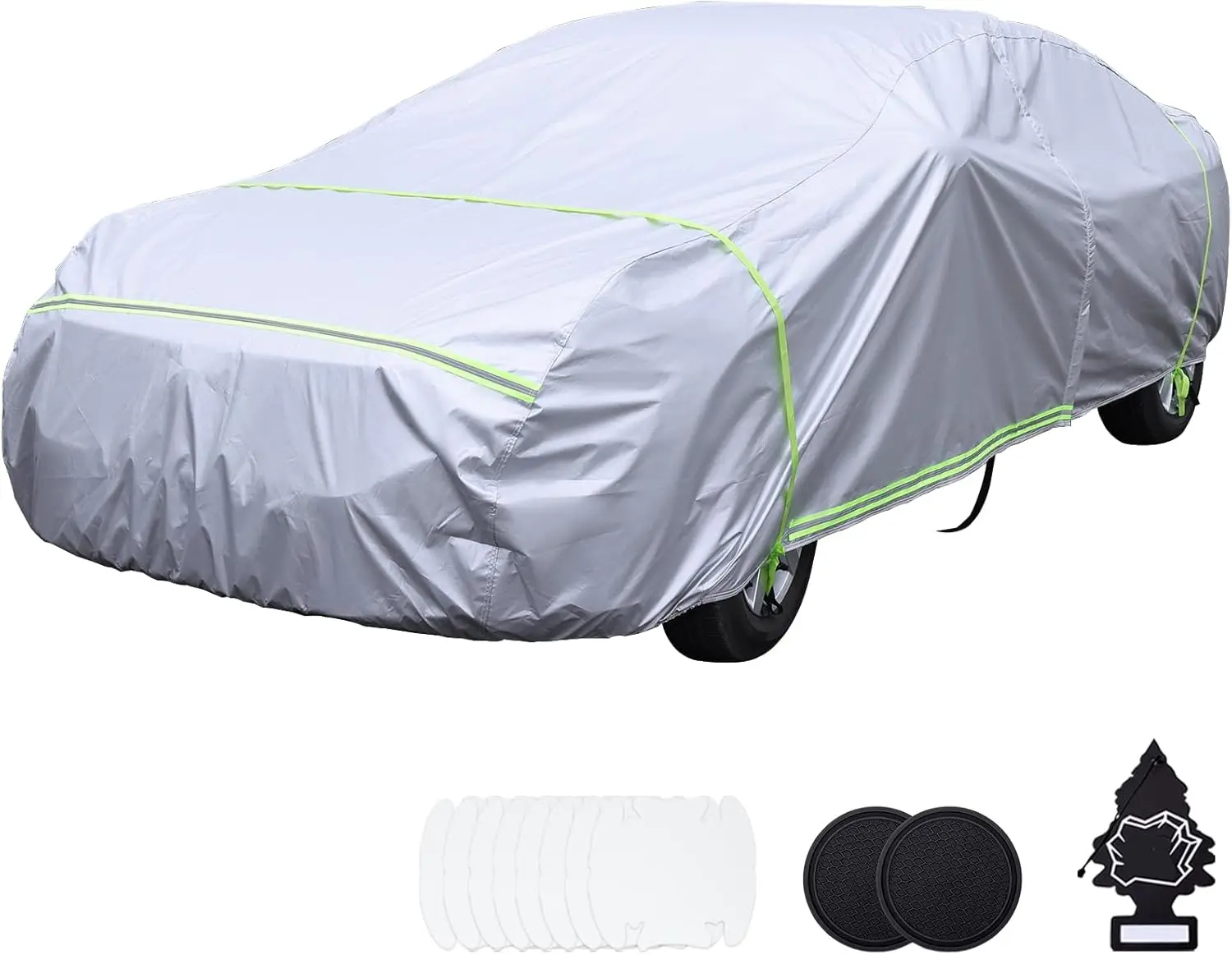 

Waterproof All-Weather Car Cover with 6 Layers, Snowproof Windproof Hail Protector UV Protection for Sedan Outdoor Automobiles