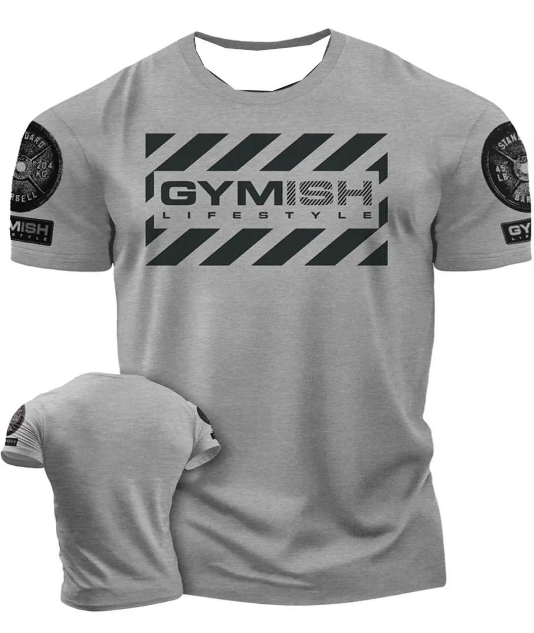 

Men's Printed Summer T-shirt Comfortable Plus Size Crew Neck Fitness Short Sleeve Top Men's Crew Nec