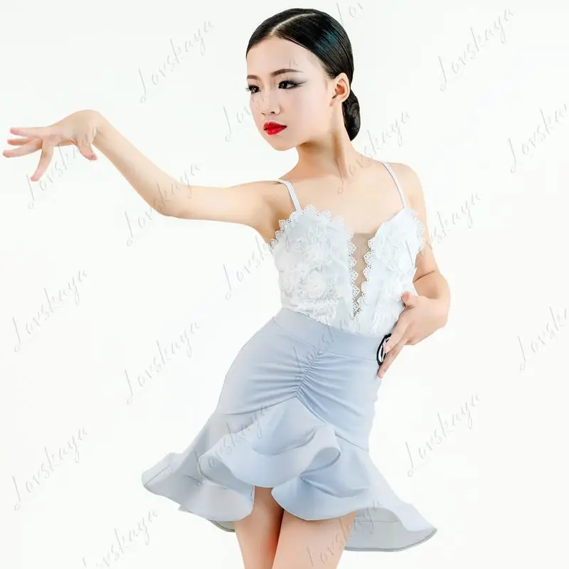 

Новая детская летняя тренировочная одежда для детей и девочек, комплект танцевального платья, кружевная одежда на подтяжках, высококачественная одежда для выступлений